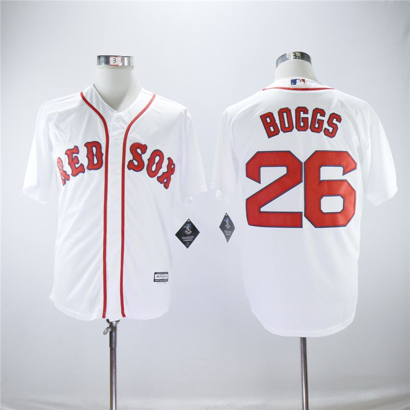 Men Boston Red Sox #26 Boggs White Game MLB Jerseys